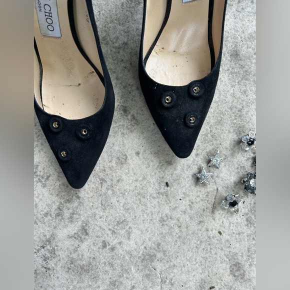 Jimmy Choo Jasmine Black Suede pump with crystals, size 37 - Picture 9 of 12